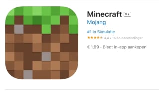 Minecraft voor IOS nu voor €1,99