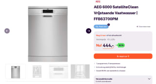 AEG 6000 SatelliteClean Vaatwasser FFB63700PM voor €444 bij iBOOD