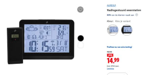 AURIOL® Radiografisch Weerstation met buitensensor voor €14,99 in de Lidl webshop