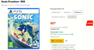 Sonic Frontiers - Xbox Series X & Xbox One/PlayStation voor €21,99 bij Bol