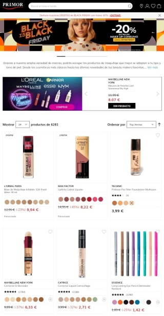 -20% y -10% en Make Up desde Primor.