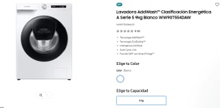 Samsung Lavadora AddWash 9KG Serie 5 WW90T554DAW por 424,15€