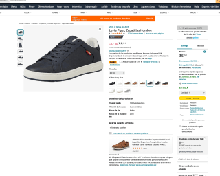 Zapatillas Levi's Piper Hombre por solo 28,04€