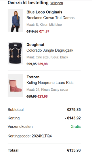 20% extra korting op je bestelling bij Bever