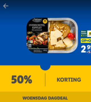 Ovenschotel kipfilet voor €2,99 via de Lild app