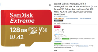 SanDisk Extreme - MicroSDXC - 128GB - Inclusief SD Adapter voor €12,99 met Amazon Prime