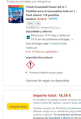 Pastillas Finish Powerball precios minimos amazon