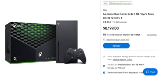 Cupón Walmart: Xbox Series X 1TB por $7,215 con BBVA a 12 MSI