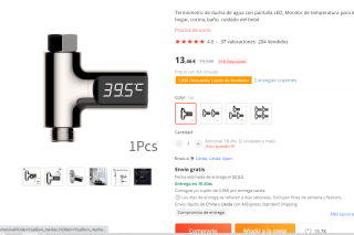 Termómetro de ducha de agua con pantalla LED, por tan sólo 13,46€