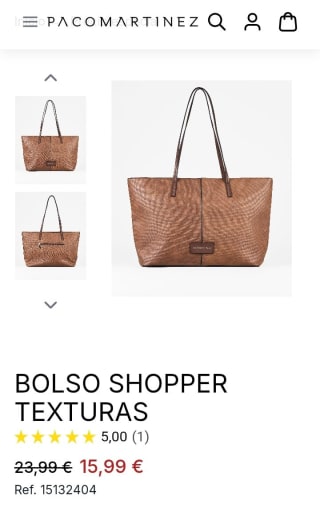 Bolso shopper texturas por 15,99€.
