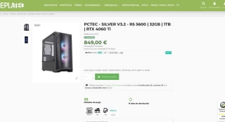 PCTEC SILVER V3.2 R5 5600 32GB 1TB RTX 4060 Ti por 849€