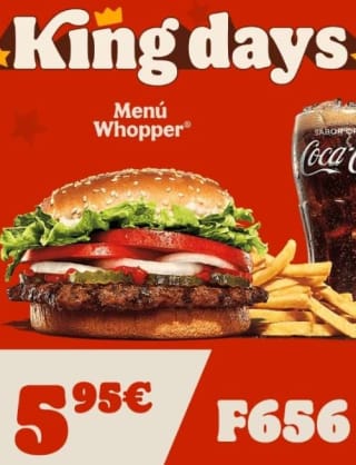 Burger King Menú Whopper por 5,95€