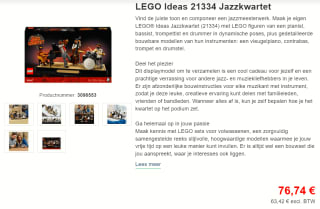 LEGO Ideas – Jazzkwartet – voor €76,74 bij Proshop