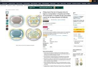 Philips Avent Pack 4 Chupetes Ultra Air ligeros y transpirables por solo 8,99€