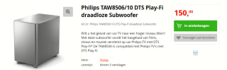 Philips TAW8506/10 subwoofer Zilver voor €150 bij Apollo