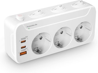 Ladron Enchufes con Interruptor Independiente PD20W Adaptador 3 Tomas por 16,79€