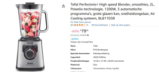 Tefal Perfectmix+ High Speed Blender 1,5L voor €59 na cashback bij Amazon