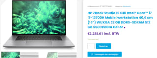 HP ZBook Studio 16 G10 laptop voor €2285,61 bij Techfabrique
