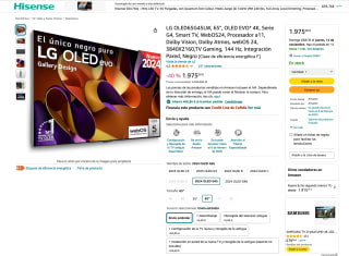 LG OLED65G45LW 65" OLED EVO 4K por solo 1.574,04€