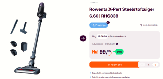 Rowenta X-Pert 6.60 RH6838 - Steelstofzuiger voor €99,95 bij Ibood