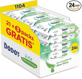 Dodot Toallitas Pure Calma & Protege Para Bebé 24 Paquetes De 46 Unidades =1104 Toallitas por 30,36€
