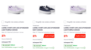 Timberland Laurel Court Low dames sneakers voor €27 bij Bo