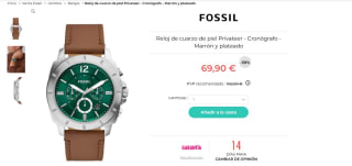 Reloj de cuarzo de piel Privateer - Cronógrafo - Marrón y plateado por 69,90€