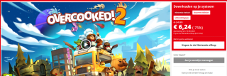 Overcooked 2 voor €6,24 in de Nintendo eShop