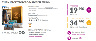Videojuego Tintin reportero Los cigarros del faraón PS5 por 14,99€