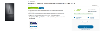 Refrigerador Samsung 28 Pies por $17,114 en Sam's Club