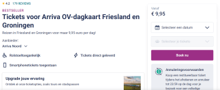 Arriva OV-dagkaart Friesland en Groningen voor €9,95