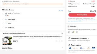 Taladro de impacto inalámbrico de 28V destornillador eléctrico taladro percutor eléctrico inalámbrico batería de iones de litio por 21,19€