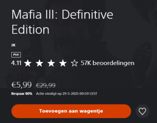 Mafia III: Definitive Edition voor €5,99 in de Playstation Store