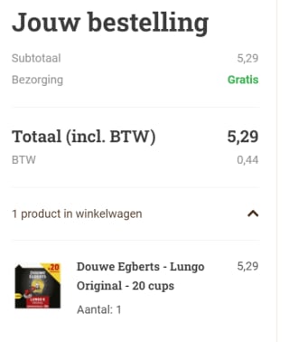 Koffievoordeelshop kortingscode voor gratis verzending