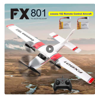 FX801 Airplane Cessna 182 2.4GHz 2CH RC Airplane Aircraft por 23,09€