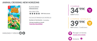 Videojuego Nintendo Animal Crossing: New Horizons por 34,99€