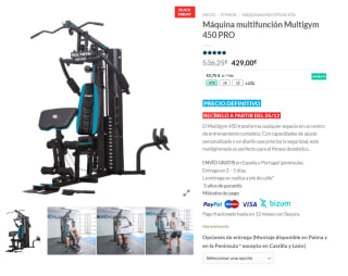 Máquina multifunción Multigym 450 PRO por 429€