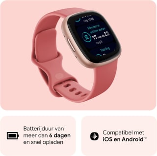 Fitbit Versa 4 - Smartwatch dames en heren - Roze voor €154 bij Amazon