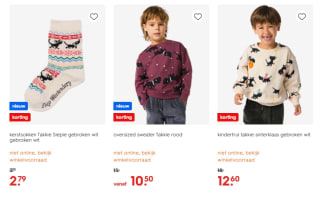 30% korting op Takkie truien, sokken en nachtmode bij HEMA