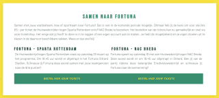 Kaartjes Fortuna Sittard tegen Sparta of NAC voor 5 euro per stuk