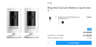 Ring Stick Up Cam Battery - Wit 2-pack voor €129,95 bij tink