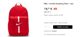 Mochila Nike Academy Team por 14.99€