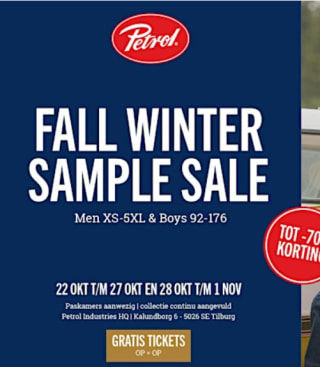 Gratis tickets voor de Petrol winter sample sale in Tilburg
