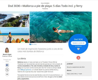 Escapda a Mallorca a pie de playa: 5 días Todo incl. y ferry desde 303€