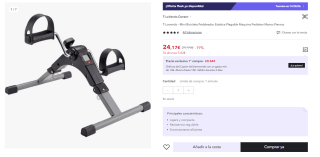 Mini Bicicleta Estática Plegable para Manos y Piernas por 24.17€ (Cuenta Nueva 12.07€)