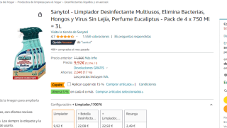 Pack x4 Sanytol - Limpiador Desinfectante Multiusos 750ml por 8.43€