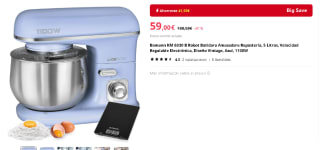 Bomann KM 6030 B Robot Batidora Amasadora 1100W por 59€