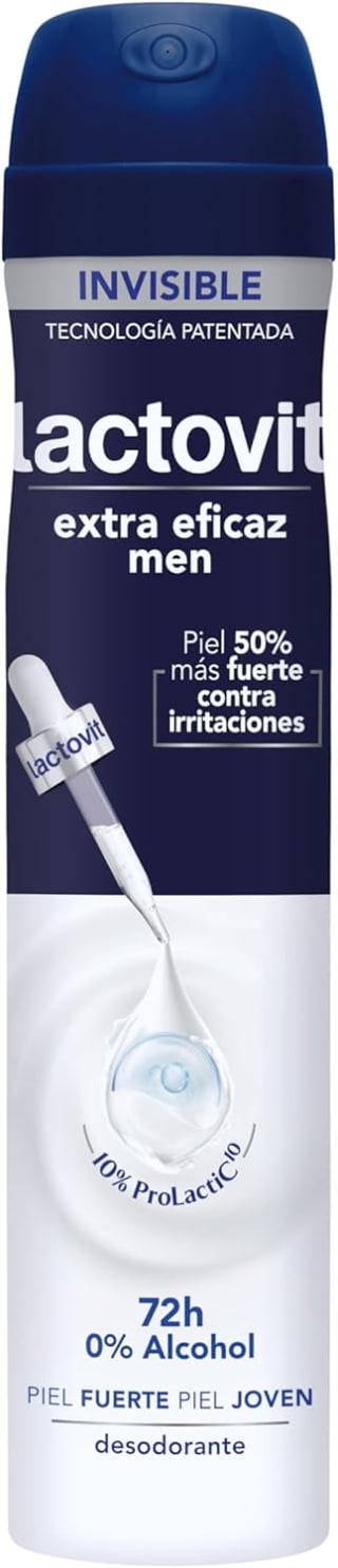 Pack 3 Lactovit Desodorante Extra Eficaz Men, 0% Alcohol, Anti-Irritaciones y 48H de Eficacia, 200ml por 5,22€