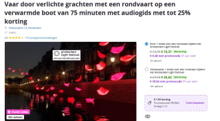 1 ticket voor een rondvaart tijdens het Amsterdam Light Festival - Lovers voor €18,56 dmv code bij Groupon