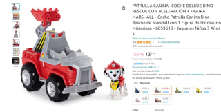 Coche Patrulla Canina Dino Rescue de Marshall con 1 Figura de Dinosaurio Misteriosa por 13,99€